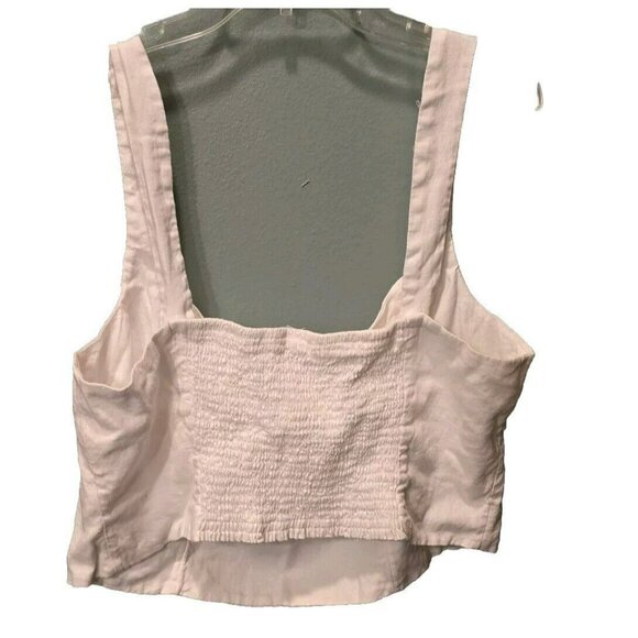 A New Day Women's Cropped Tank Top Plus Size XXL True White Linen 2X Crop. - Picture 6 of 8